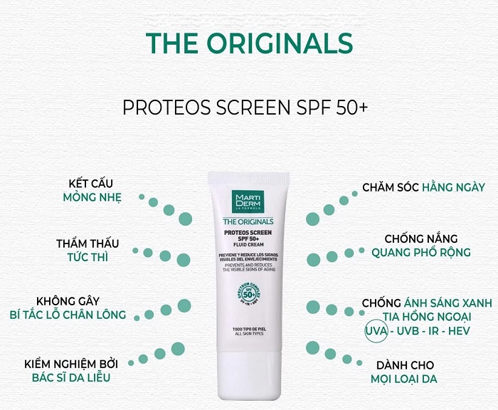 Kem Chống Nắng Phổ Rộng MartiDerm The Originals Proteos Screen SPF50+ | An Beauty Shop